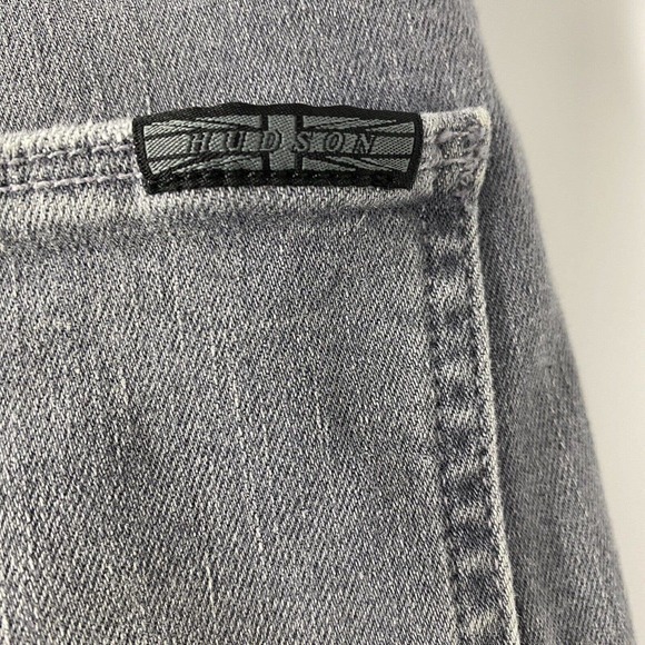 HUDSON Slim Straight Jeans Men’s Size 32 Gray Distressed Inseam 27 - Picture 5 of 6